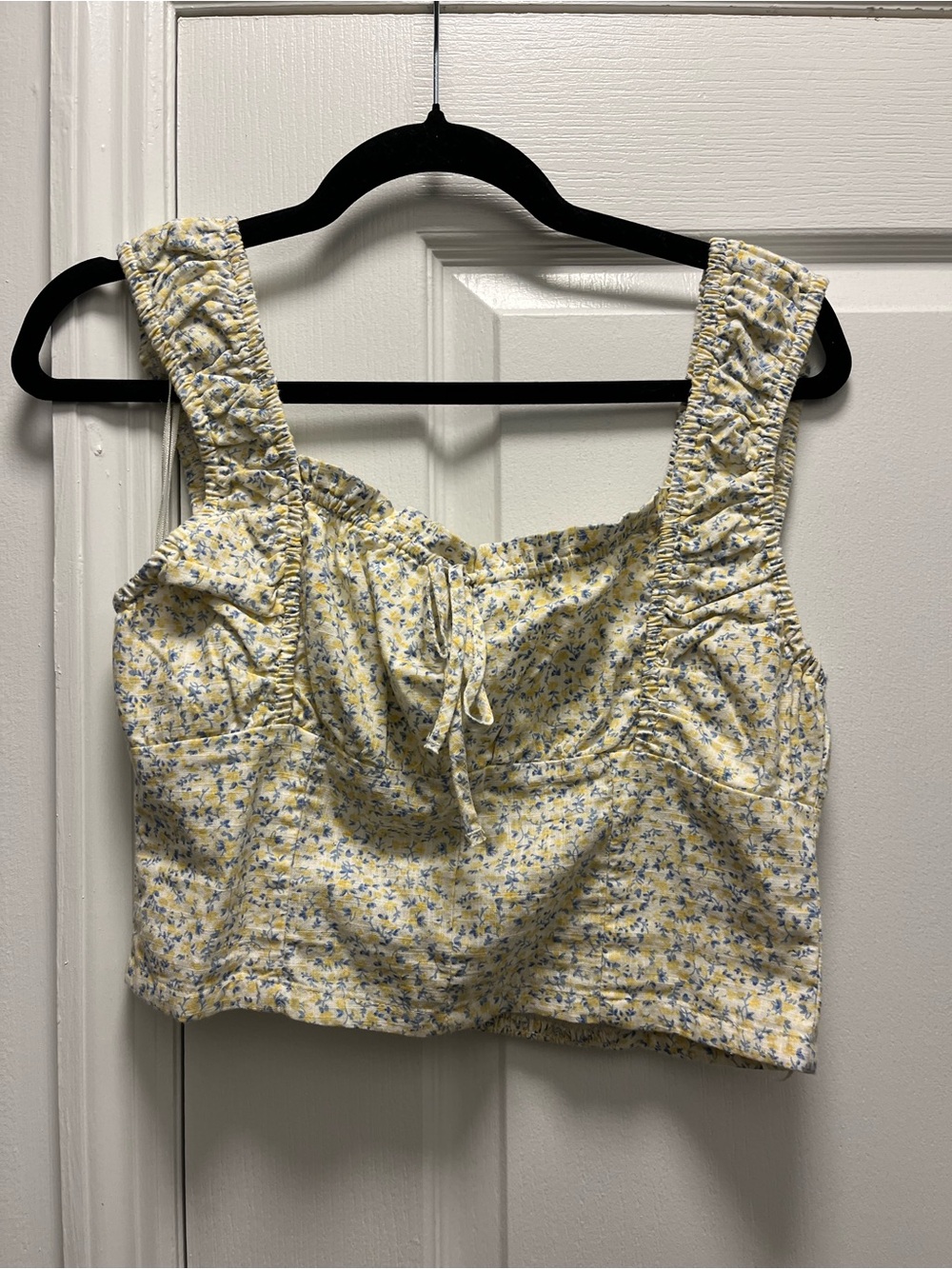 Cotton On Yellow Floral Tie-Front Crop Top